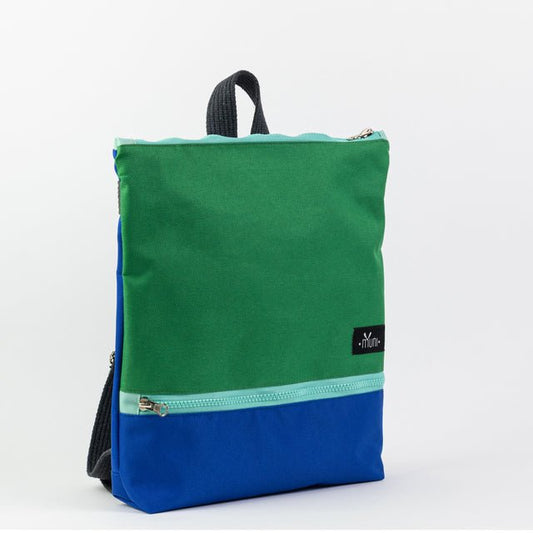 Sac a dos enfants H:35cm X L:30 cm - vert & bleu - artizant.com