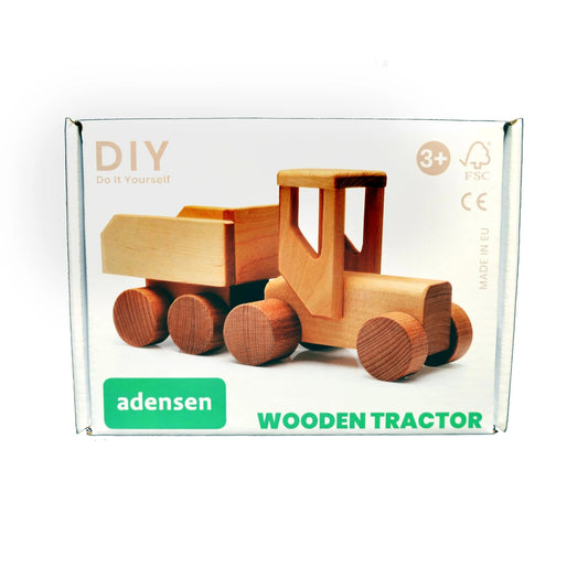 Tracteur en bois + aquarelles incluses (3 ans et plus) - DIY - artizant.com