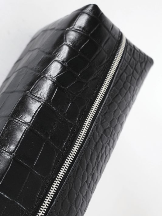 Trousse de toilette Vesuvius - Black Croco - artizant.com