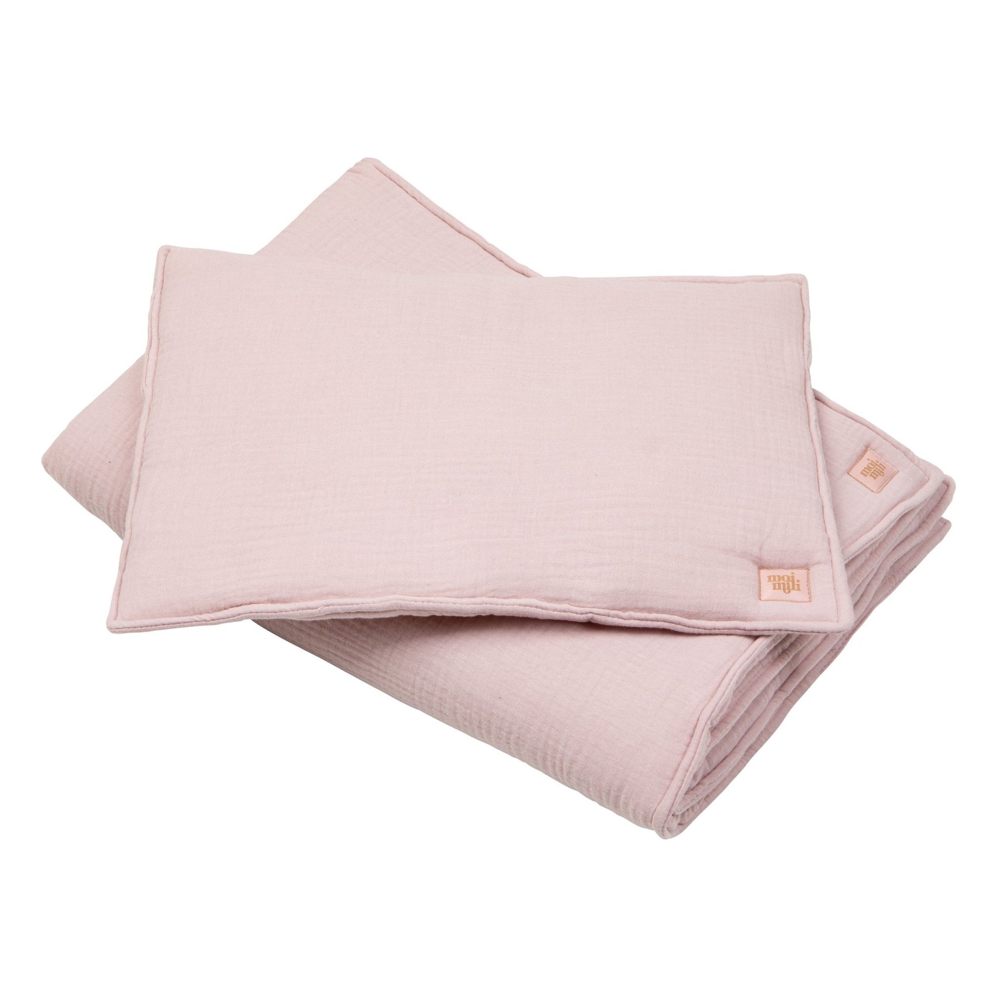Ensemble couverture et coussin en mousseline pour bébé - Rose - artizant.com