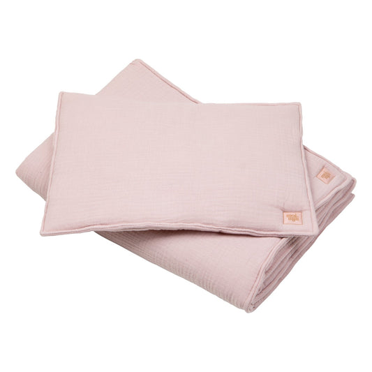 Ensemble couverture et coussin en mousseline pour bébé - Rose - artizant.com