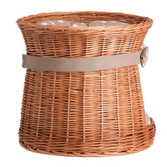 Maison pour chat en osier naturel avec coussin, modèle Rosie - artizant.com