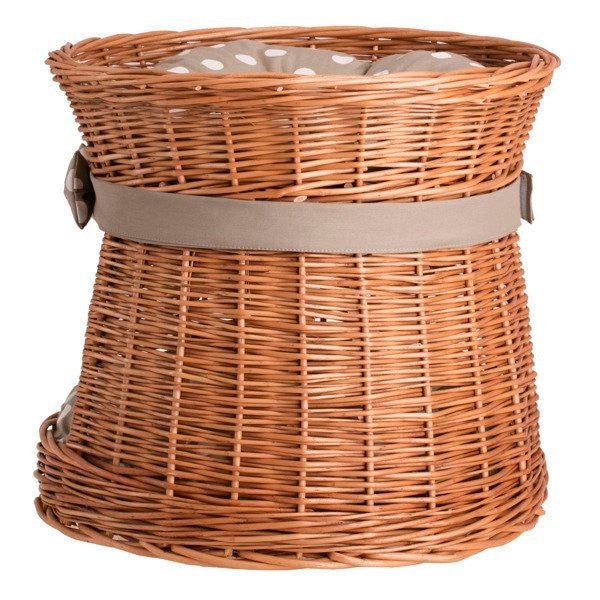 Maison pour chat en osier naturel avec coussin, modèle Rosie - artizant.com