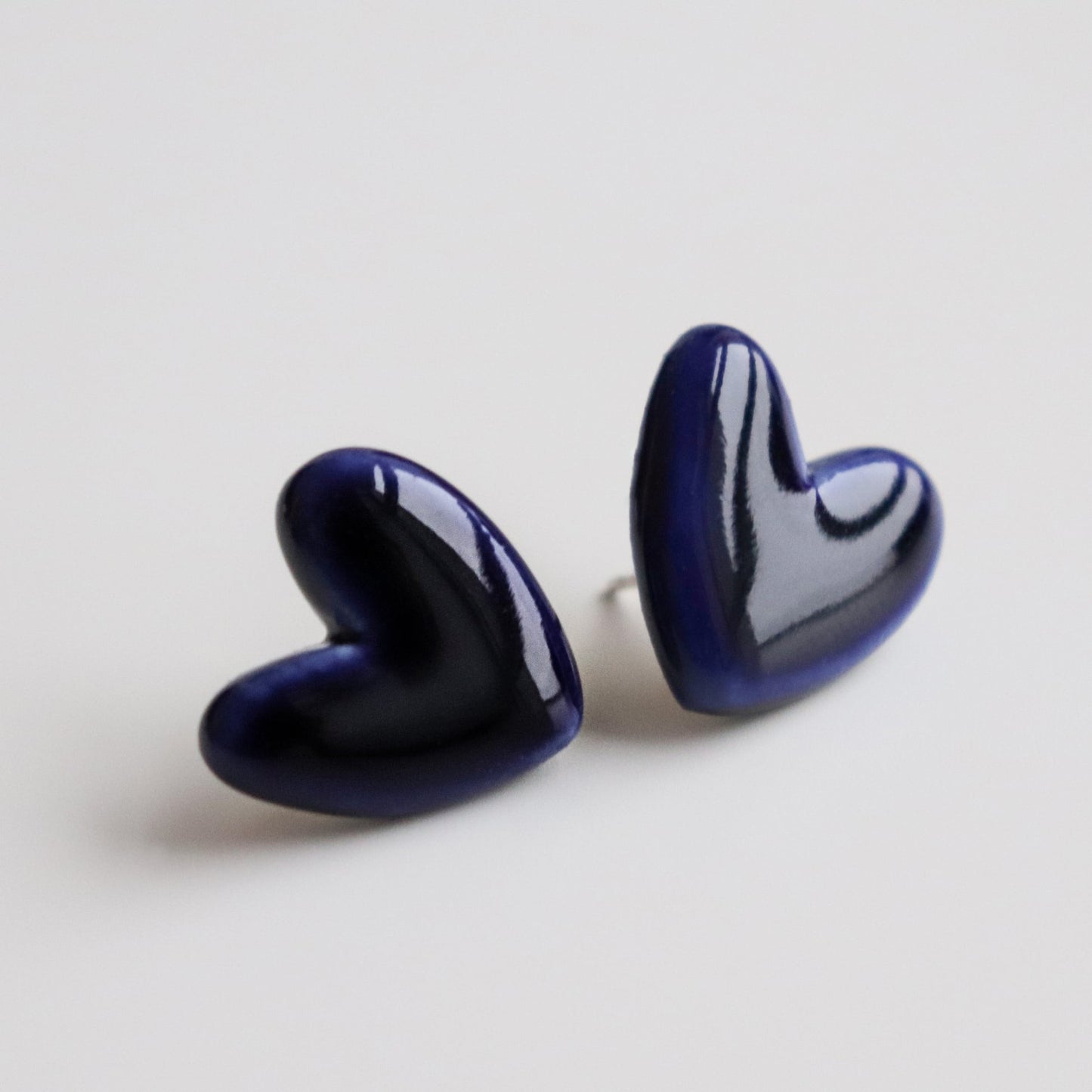 Boucles d’oreilles en porcelaine - Bleue - artizant.com