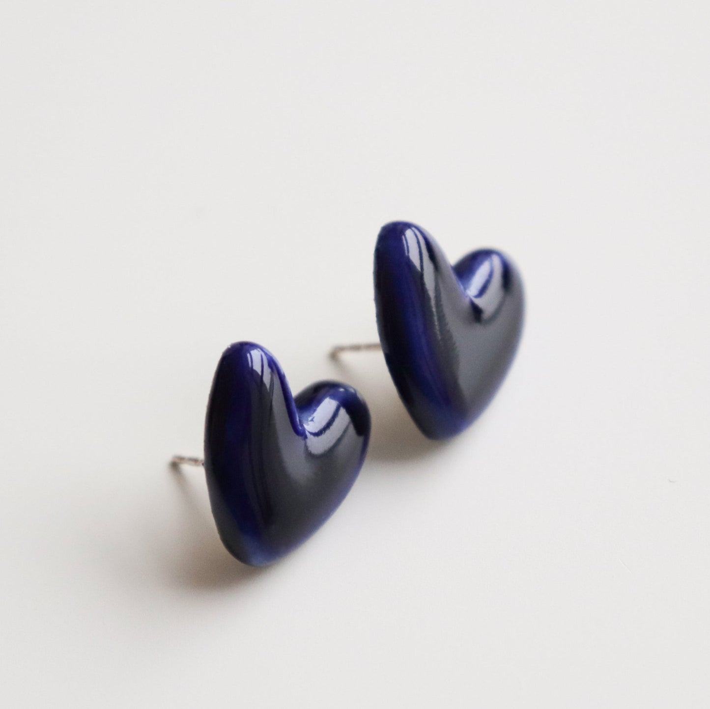 Boucles d’oreilles en porcelaine - Bleue - artizant.com