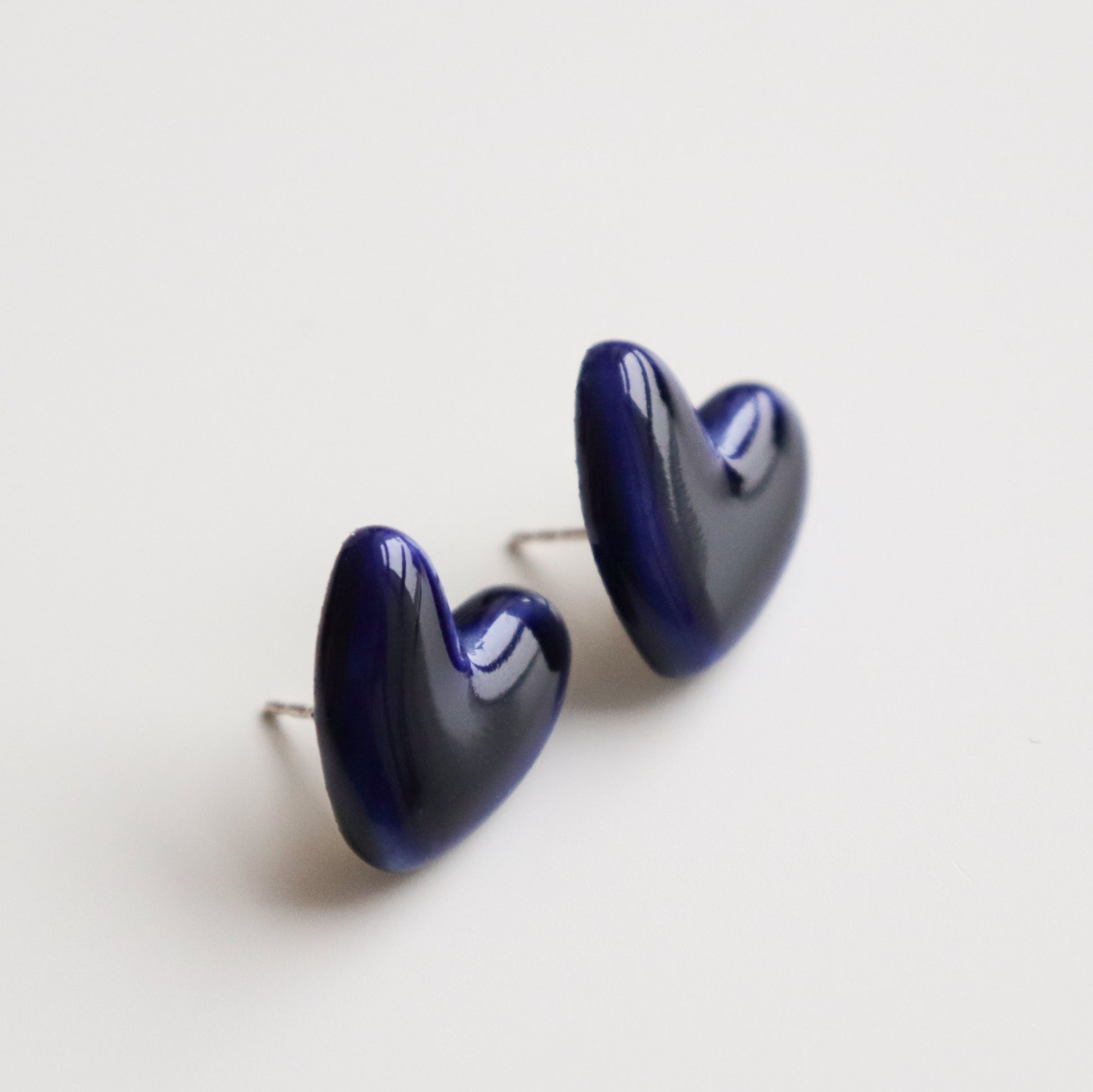 Boucles d’oreilles en porcelaine - Bleue - artizant.com