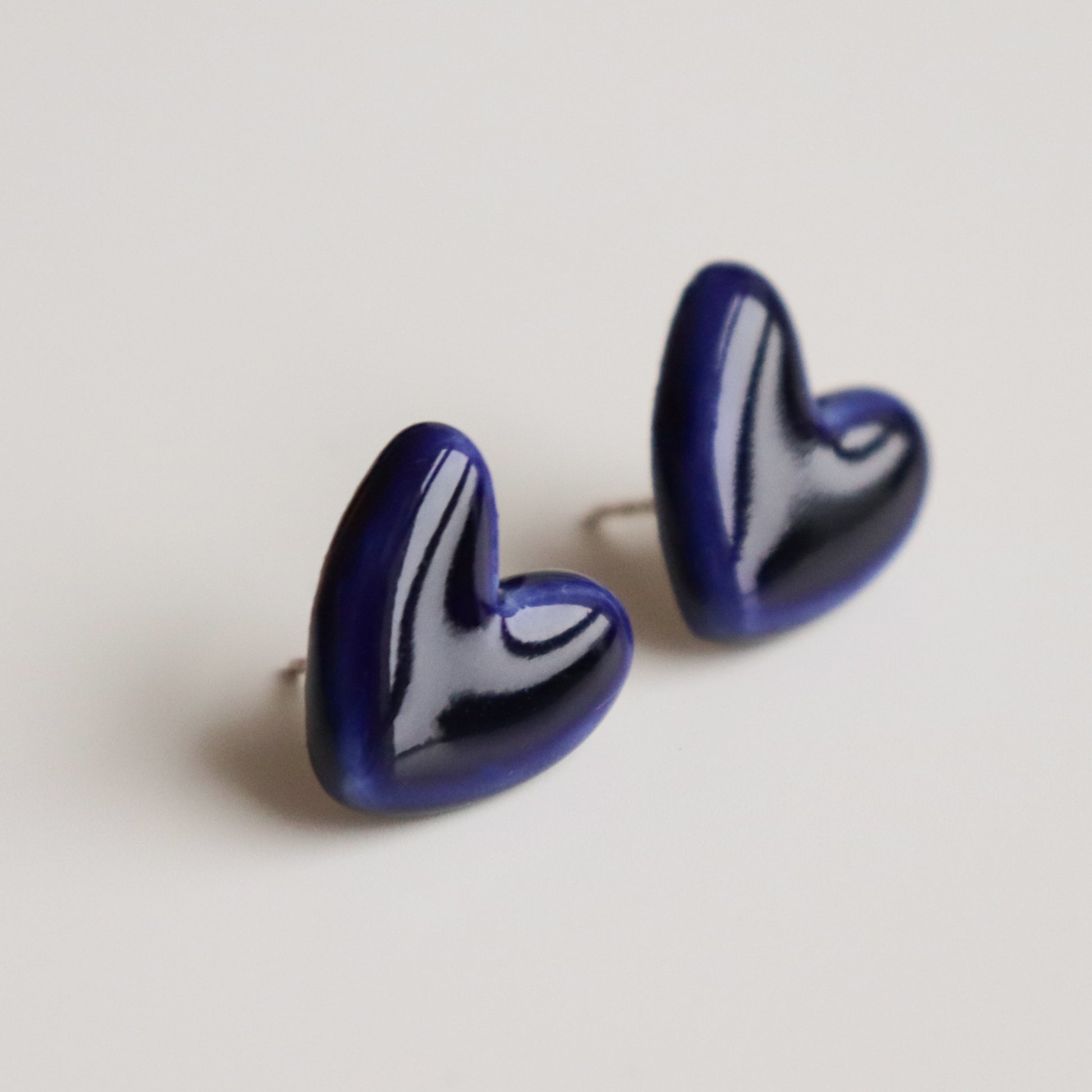 Boucles d’oreilles en porcelaine - Bleue - artizant.com