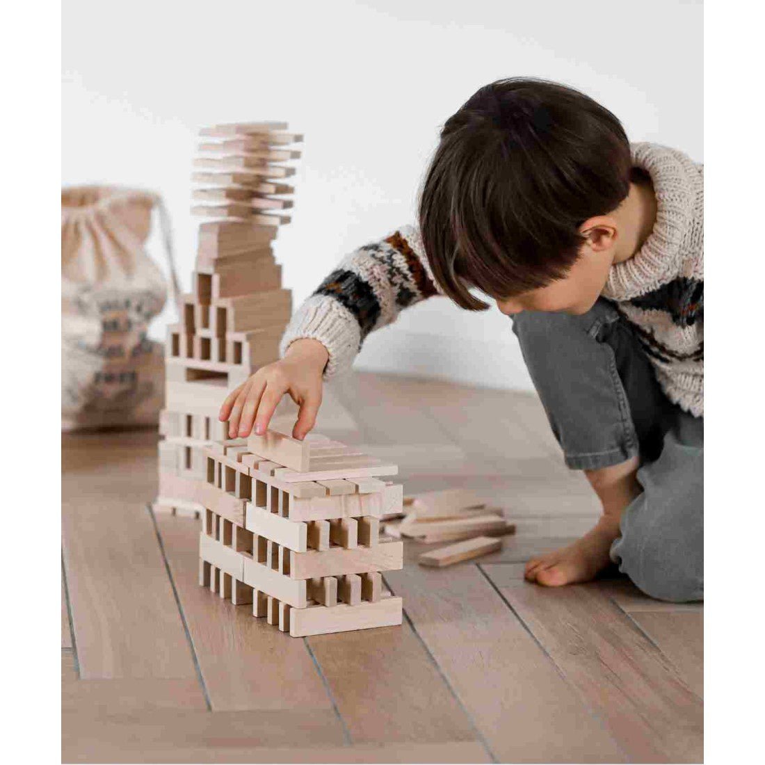 Les blocs de bois de Wooden Story – Naturels, 200 pièces - artizant.com